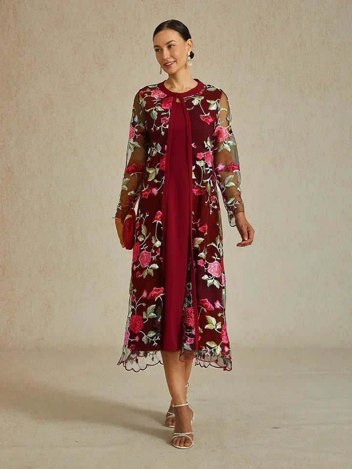 Long Floral Embroidered Lace Jacket