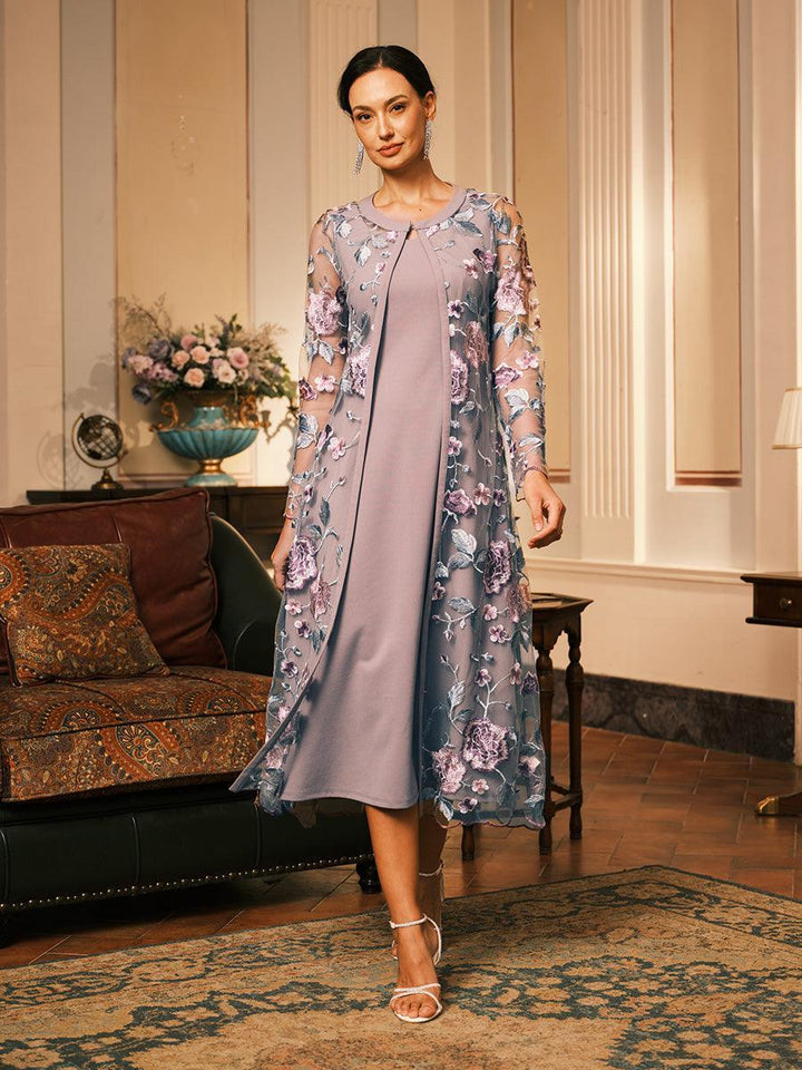 Long Floral Embroidered Lace Jacket