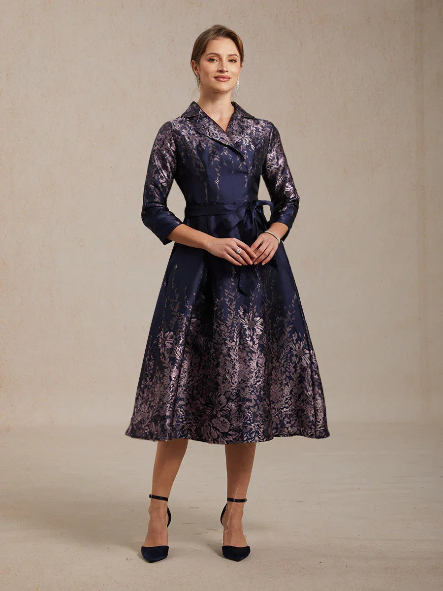 Rosette Lace A-Line Gown with Sequin Embellishment